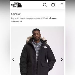 Black North Face Down Parka with removable fur hood